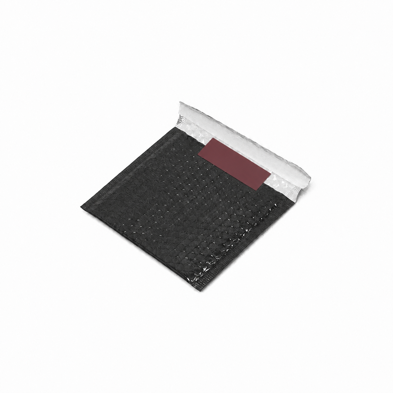 Kite black metallic CD bubble envelope with burgundy Cashmere Thoughts seal sticker